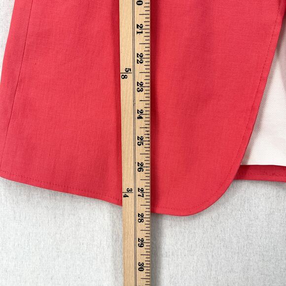 ALC Donovan Linen Blend Blazer Womens 00 Dark Grapefruit Coral Classic Office - Picture 16 of 16
